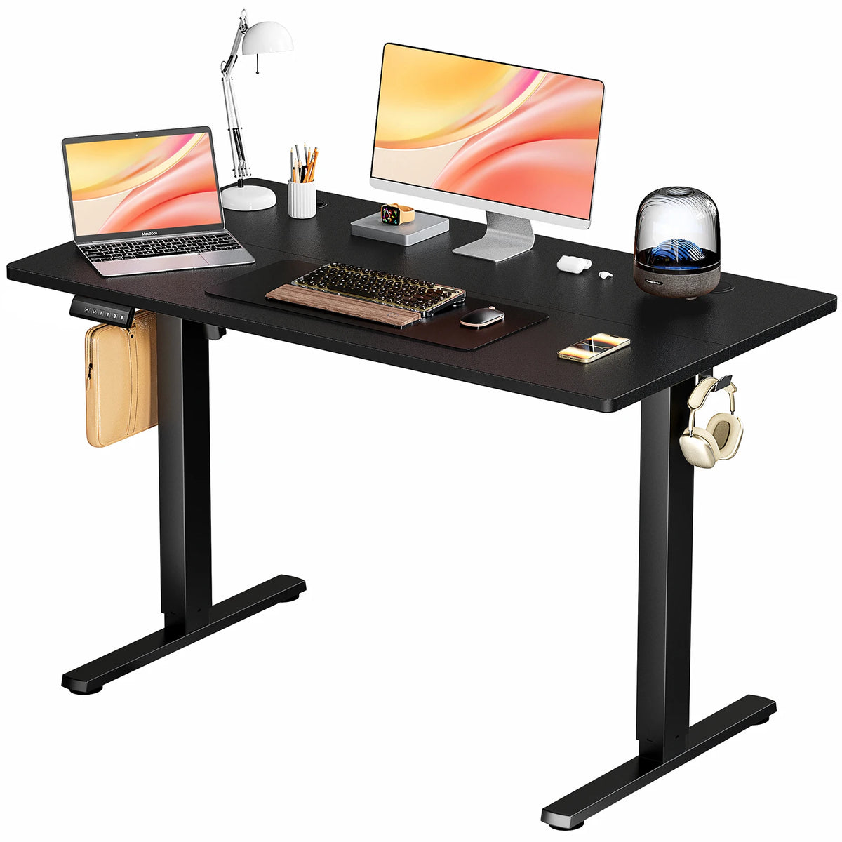 JHK Electric Standing Computer Desk Height Adjustable Workstation Ergonomic Work Table with Metal Frame For Home Office