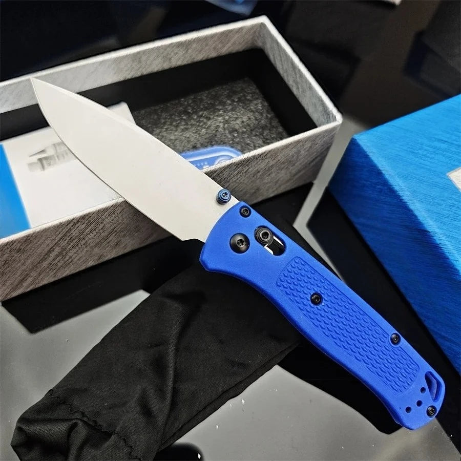 Bugout AXIS Lock BM 535 Folding Knife 440C Blade Nylon Fiber Handle Pocket EDC Outdoor Camping Knife Black Blade / White Blade