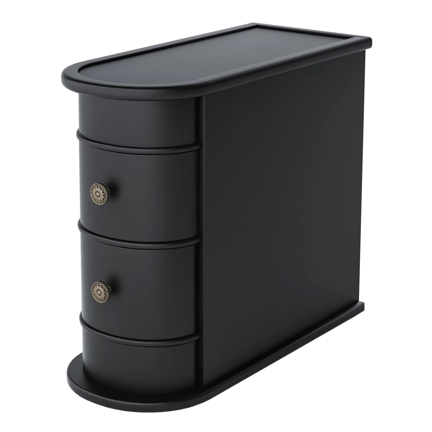 Tribesigns End Table Round Solid Wood Sofa Bedside Narrow Bedroom Side Table Nightstand with Drawer