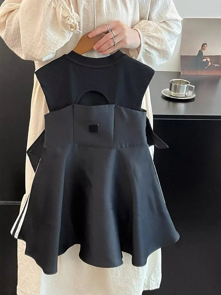 RAISE Baby Girl Bow Vest Dress Striped Infant Toddler Kids Girl Sleeveless Vestido Summer Vintage 1-8Yrs child Girl Ruched Dress