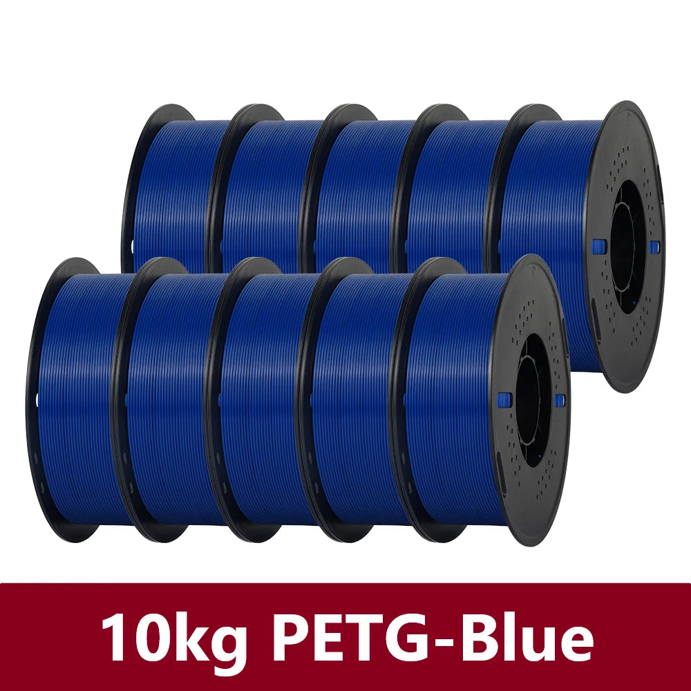 KINGROON 10KG PLA/PETG Filament 1.75mm Black White Gray 3D Printer Filament No Bubbles Plastic 10 Rolls Wholesale
