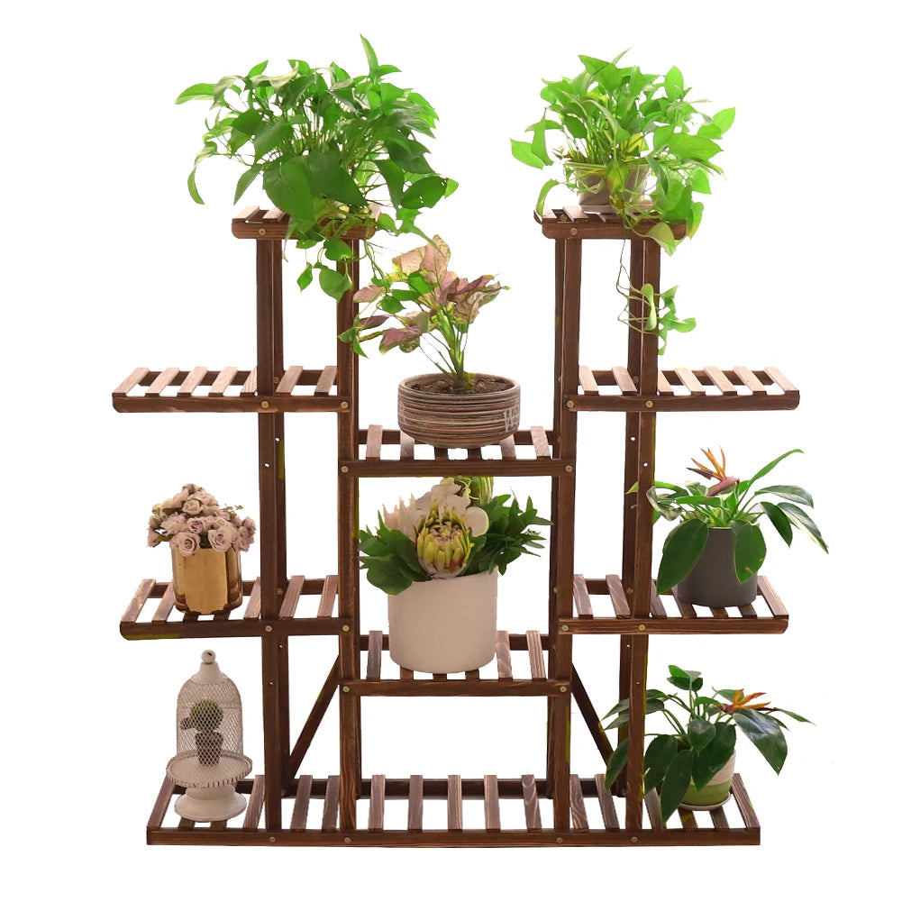 Wisfor Wooden Multi Tier Indoor Outdoor Plant Shelf