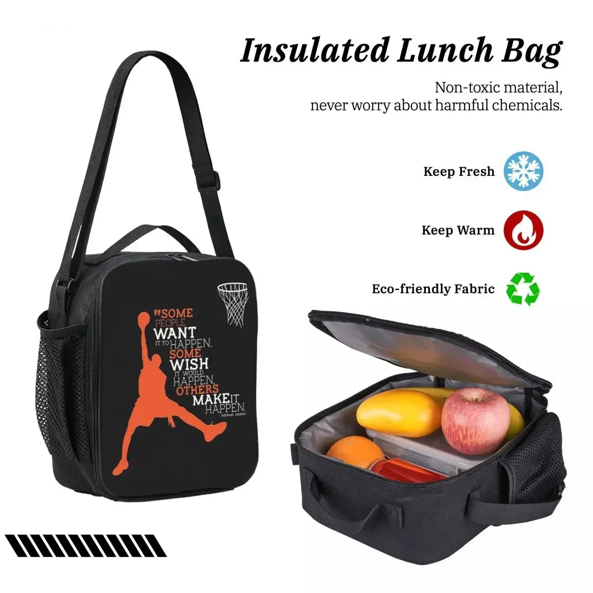 Basketball Dream Art Backpack Boys Girls BookBag School Bag Shoulder Bags 3ps Insulated Lunch Bag Pencil Case