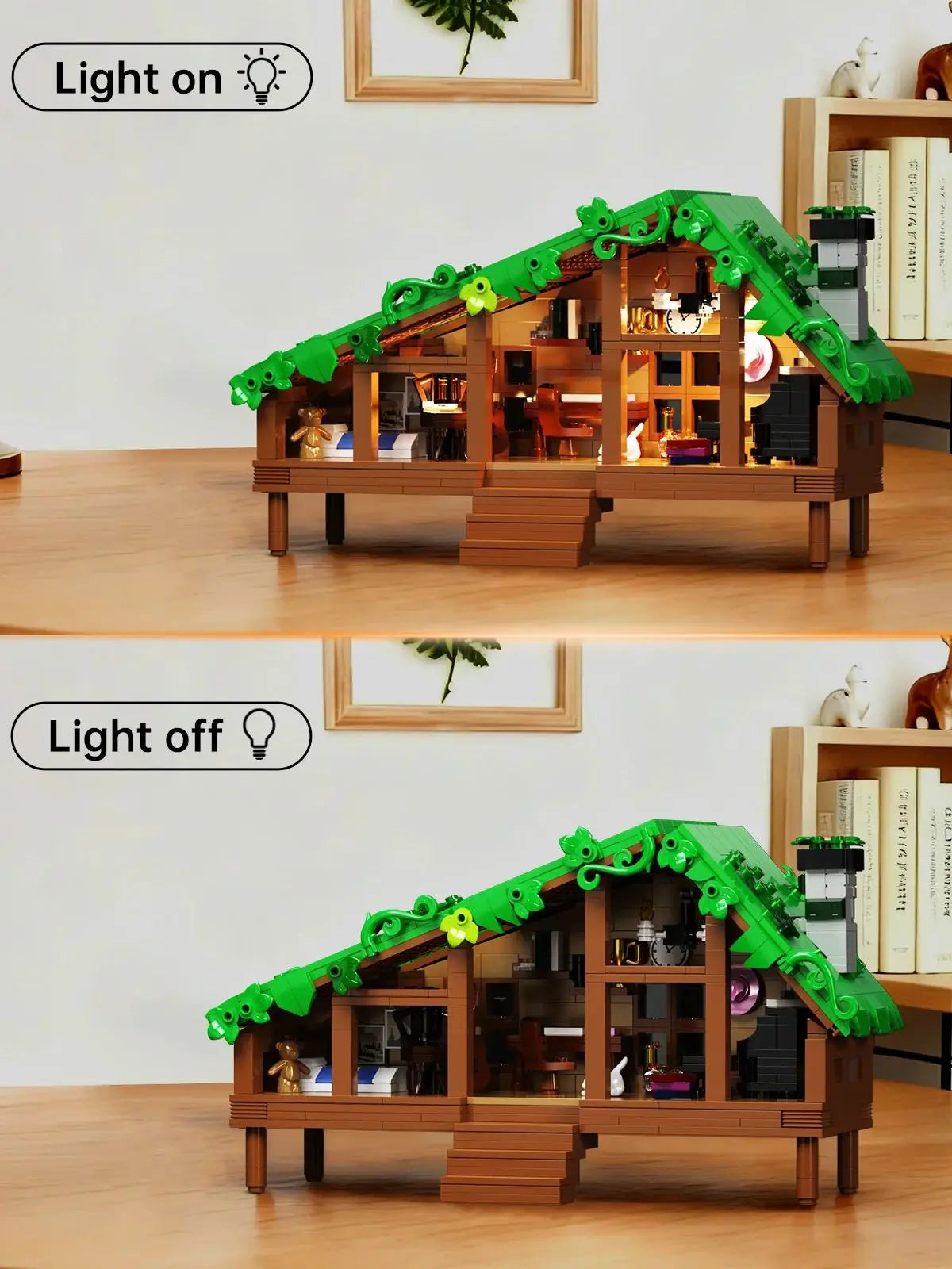 Folk Cabin Building Blocks Set Forest Cabin House Bricks Toys Christmas, Birthday Gifts for Girls Adult (664 PCS)