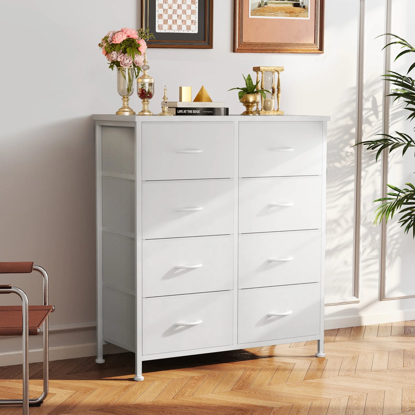 JHK Kids Wardrobe Dresser With 8 Drawers Steel Frame