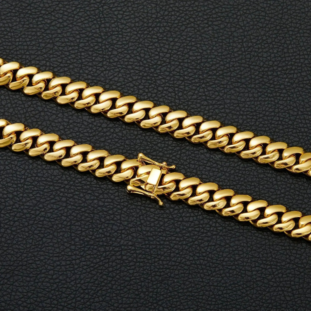 12mm Hip Hop Bling Gold Color Stainless Steel Dense Cuban Miami Link Chain Necklaces for Men Rapper Jewelry Drop Shipping