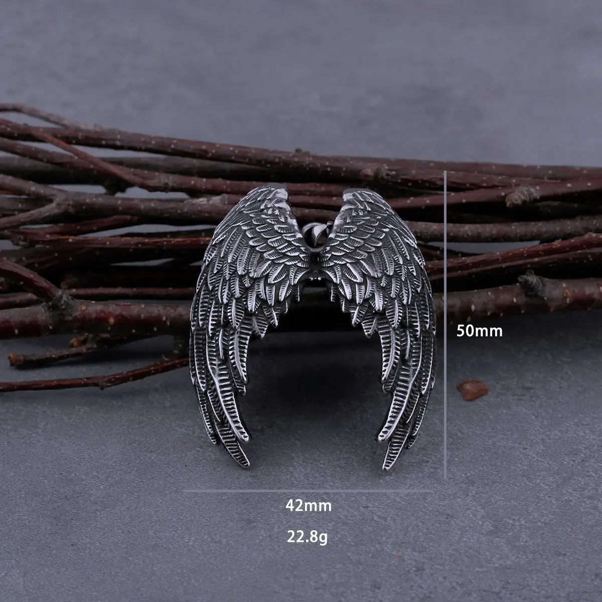 Stainless Steel Classic Angel Wings Necklace Men's Fashion Animal Boutique Handmade Hip Hop Pendant Jewelry Gift DropShipping