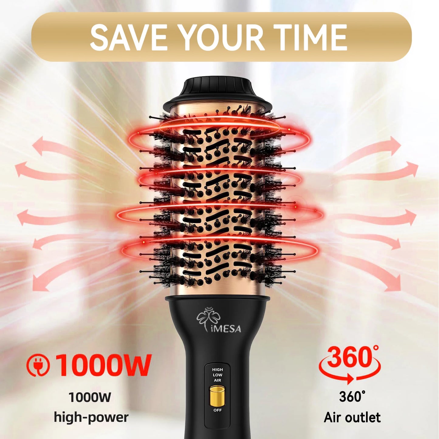 Hot Air Brush One Step Hair Dryer Brush Hair Curler Straightener Multifunctional Styler Professional Home Straight Curling Iron