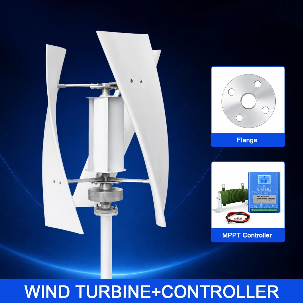 5000W 10000W Vertical Wind Turbine 12V/24V/48V Low Noise Free MPPT Controller Duty-Free Delivery In Poland