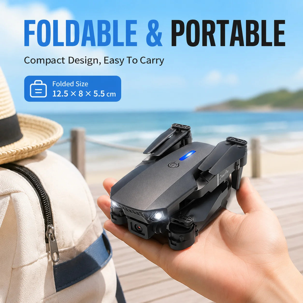 ZNLYRION RC Drone 4K Dual Camera FPV Drone E88 Pro 15Mins Flight Time Foldable Quadcopter with Altitude Hold Headless Mode One-Key Takeoff/Landing