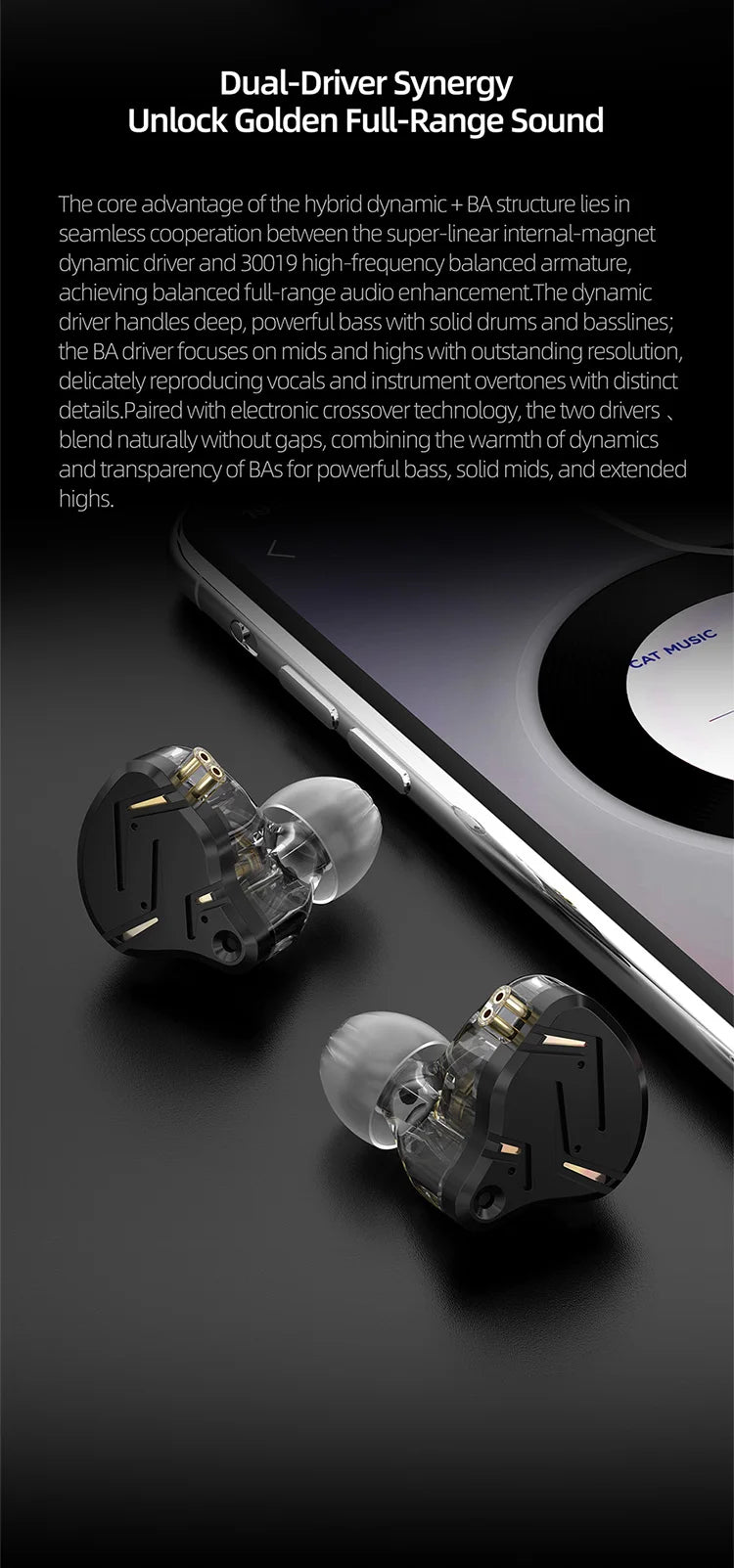 KZ ZST Pro X  1BA 1DD Hybrid Driver Wired Earbuds Deep Bass HiFi In-Ear Monitor Headphone for Gaming And Musician