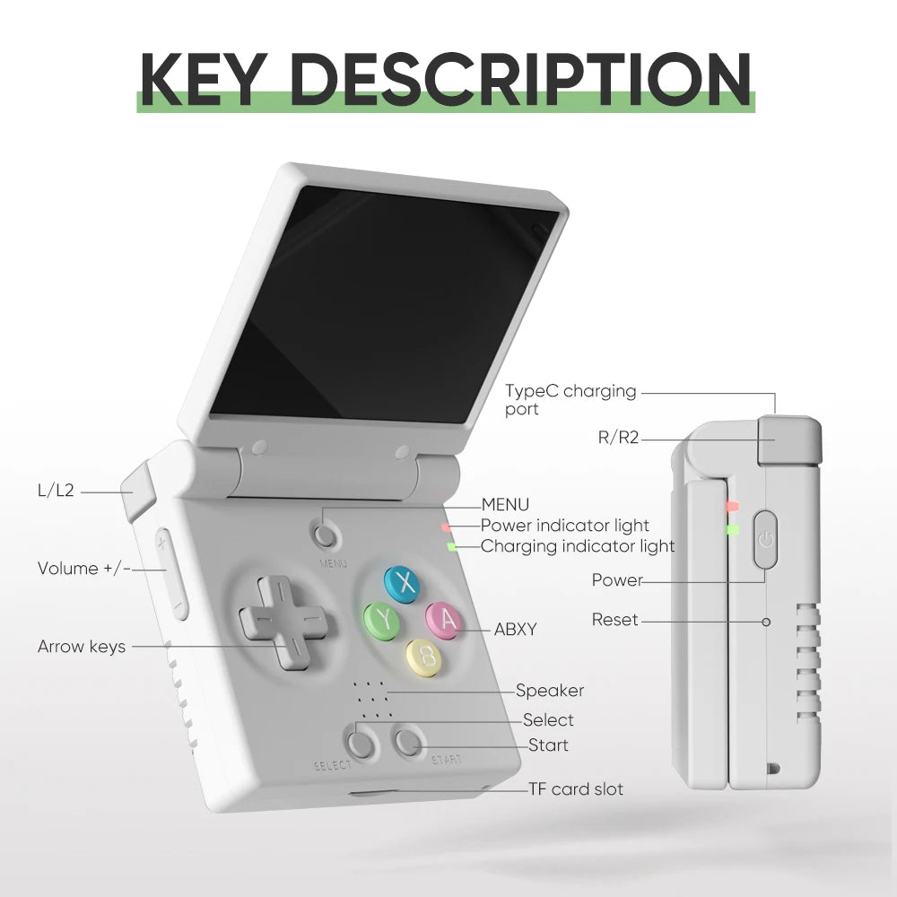 MIYOO Mini Flip Retro Handheld Game Console With New Hinge 2.8 inch IPS Screen Portable Video Game Players Consoles Classic Gaming Emulator Childhood Gifts