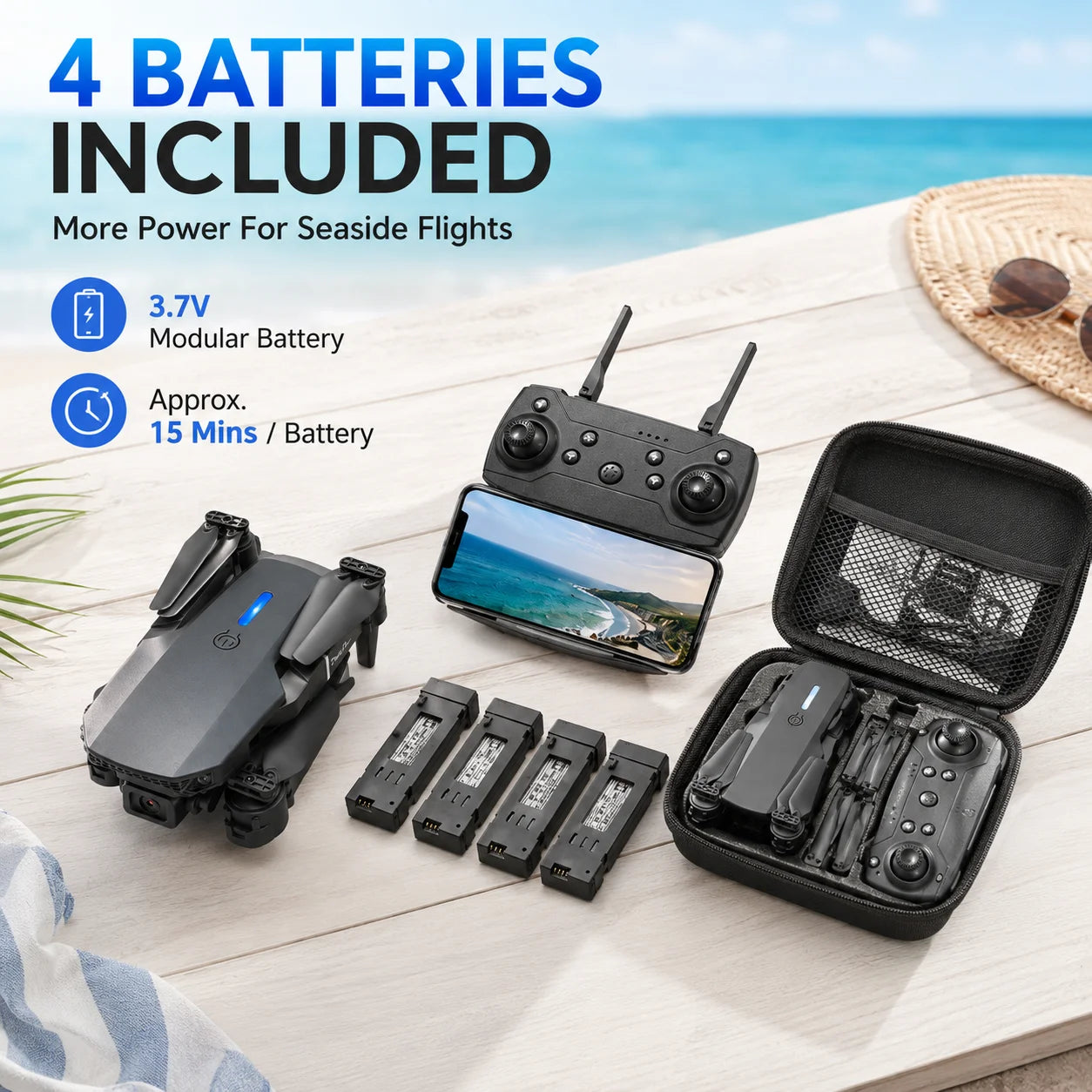 ZNLYRION RC Drone 4K Dual Camera FPV Drone E88 Pro 15Mins Flight Time Foldable Quadcopter with Altitude Hold Headless Mode One-Key Takeoff/Landing