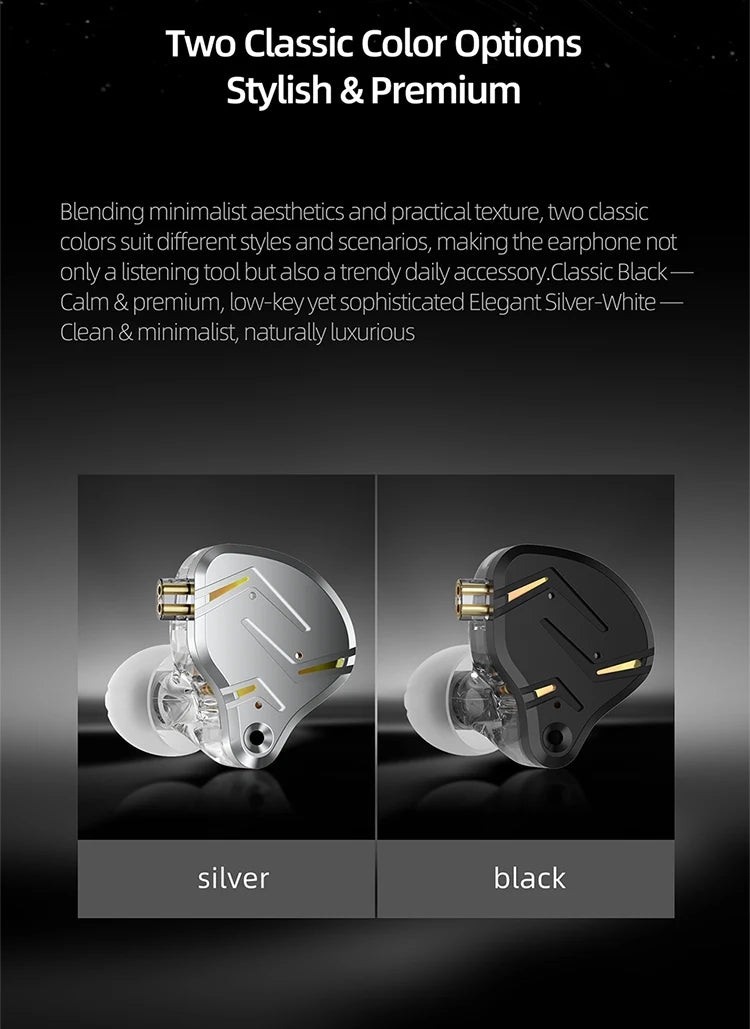 KZ ZST Pro X  1BA 1DD Hybrid Driver Wired Earbuds Deep Bass HiFi In-Ear Monitor Headphone for Gaming And Musician
