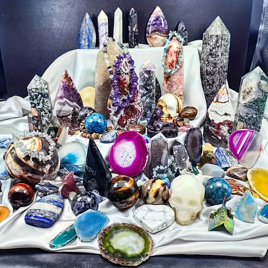 CrystalHola Mixed Crystal Gift Box With Decorative Stone Pieces