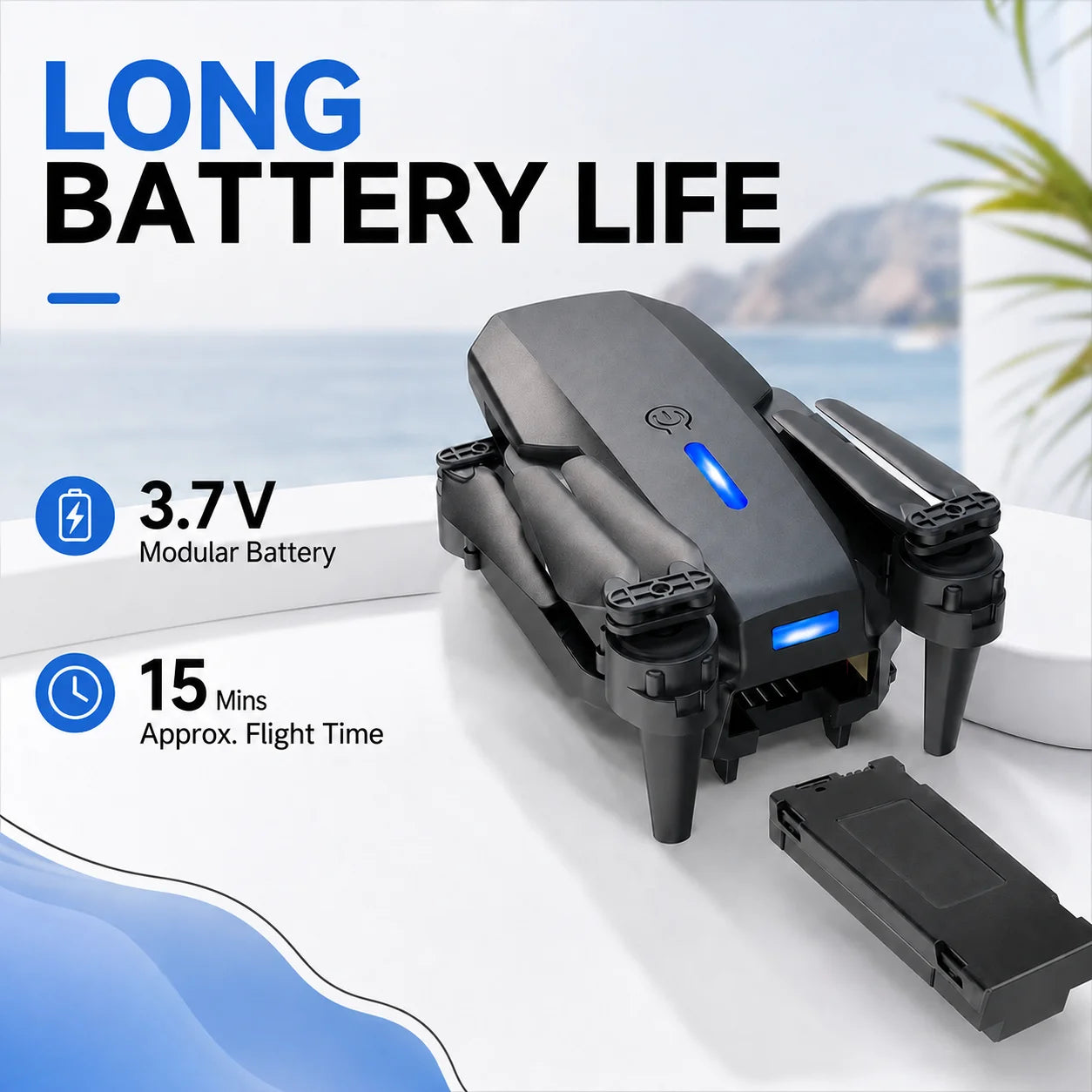 ZNLYRION RC Drone 4K Dual Camera FPV Drone E88 Pro 15Mins Flight Time Foldable Quadcopter with Altitude Hold Headless Mode One-Key Takeoff/Landing