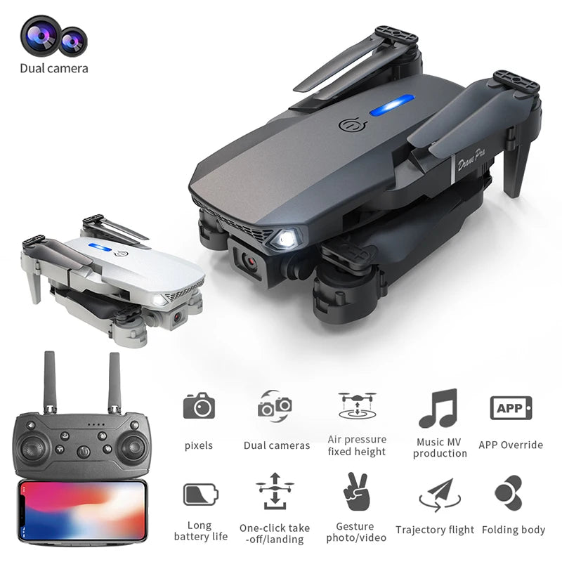 ZNLYRION RC Drone 4K Dual Camera FPV Drone E88 Pro 15Mins Flight Time Foldable Quadcopter with Altitude Hold Headless Mode One-Key Takeoff/Landing