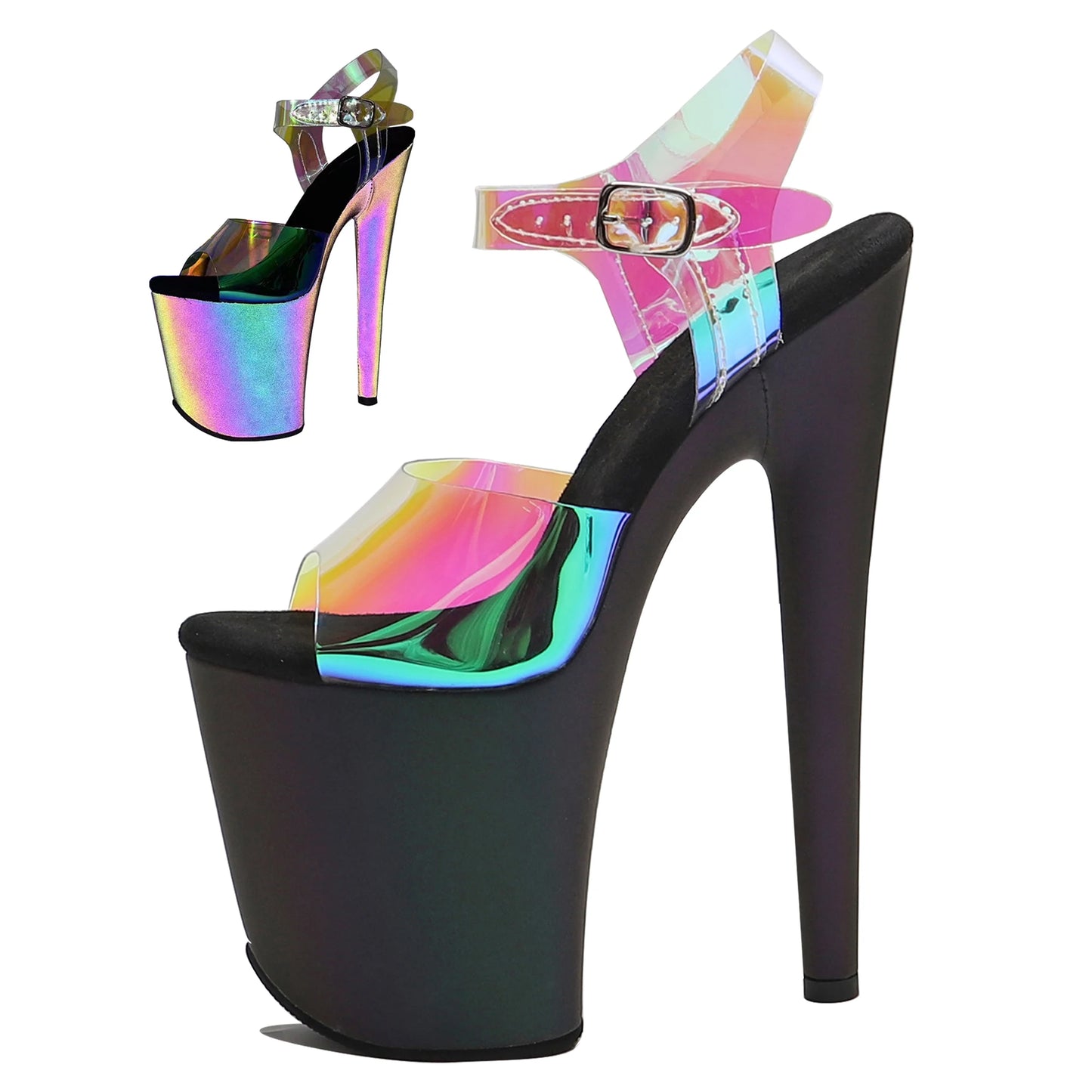 WUXIN H&P Women's Stripper Exotic Heel Sandal Platform Stiletto Pole Dance Shoes 8 In