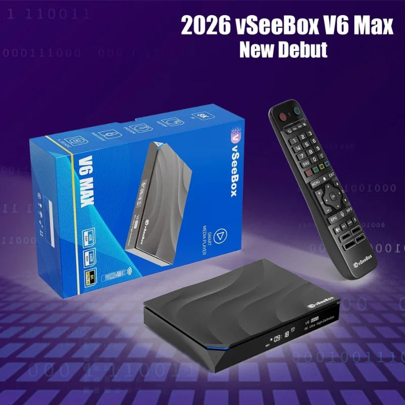 vSeeBox V6 MAX 2026 8K Streaming Box | 64GB NEW SEALED | FREE-SHIPPING | Authorized Distributor