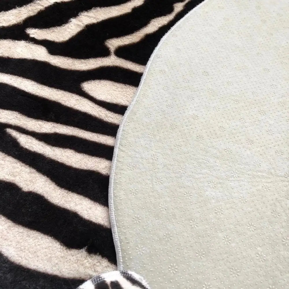Muzzi Zebra Printed Carpet Pv Velvet Imitation Leather Rugs Animal Skins Natural Shape Carpets Decoration Faux Fur Mats130x180