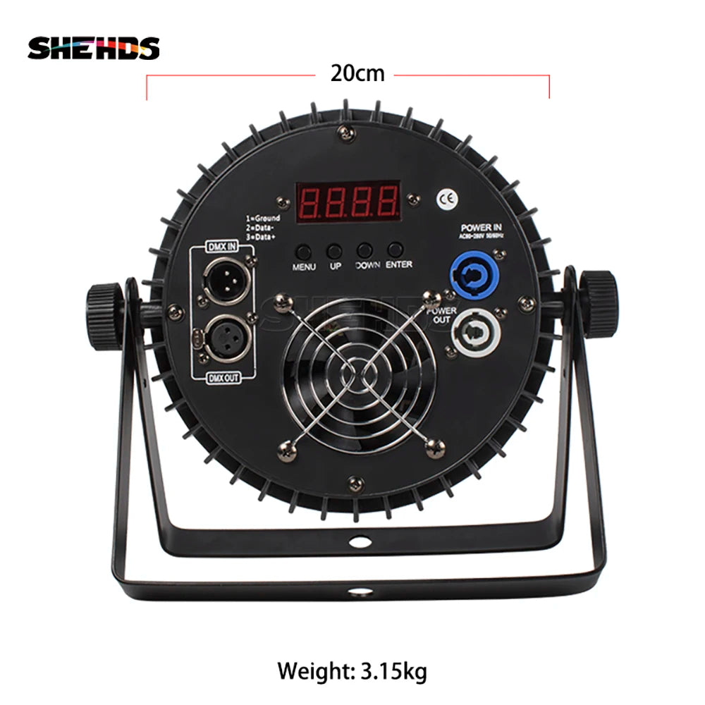 SHEHDS 4PCS Aluminum Alloy LED Flat Par 18x12W RGBW/18x18W RGBWA+UV LED Lighting DMX512 Disco Christmas Lights DJ Audience