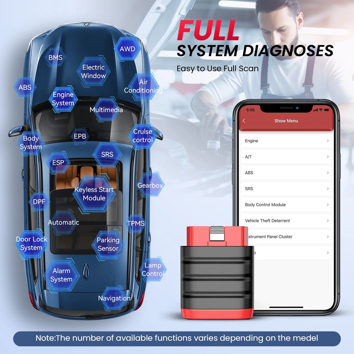 THINKCAR THINKDIAG Mini OBD2 Scanner Lifetime Free Update for All Cars Full System Diagnostic Scan Tool for iOS and Android