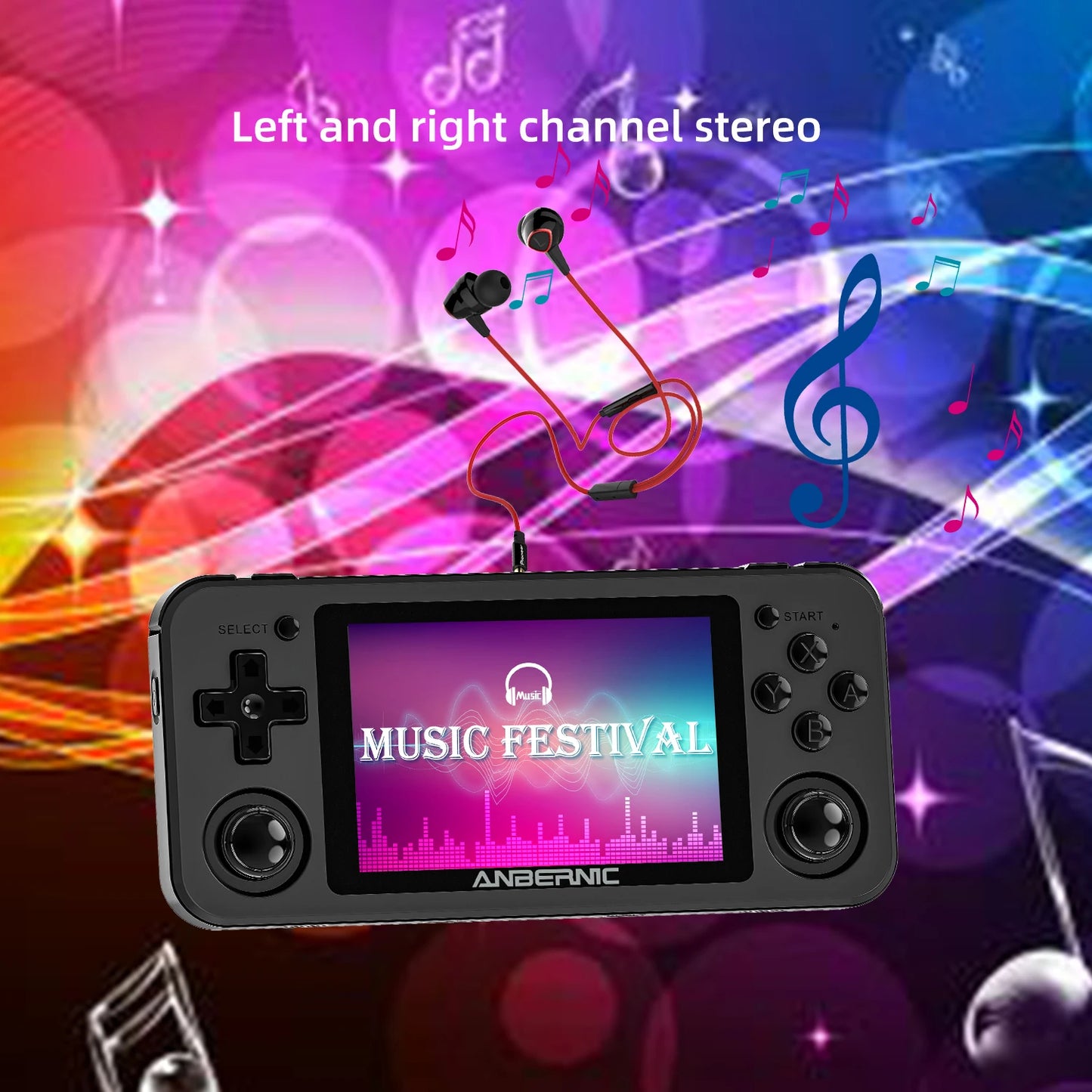 ANBERNIC RG351P Handheld Retro Game Console 3.5 Inch IPS Screen 64G TF Card 2500 Classic Games 3500 mAh Double 3D rocker Gift