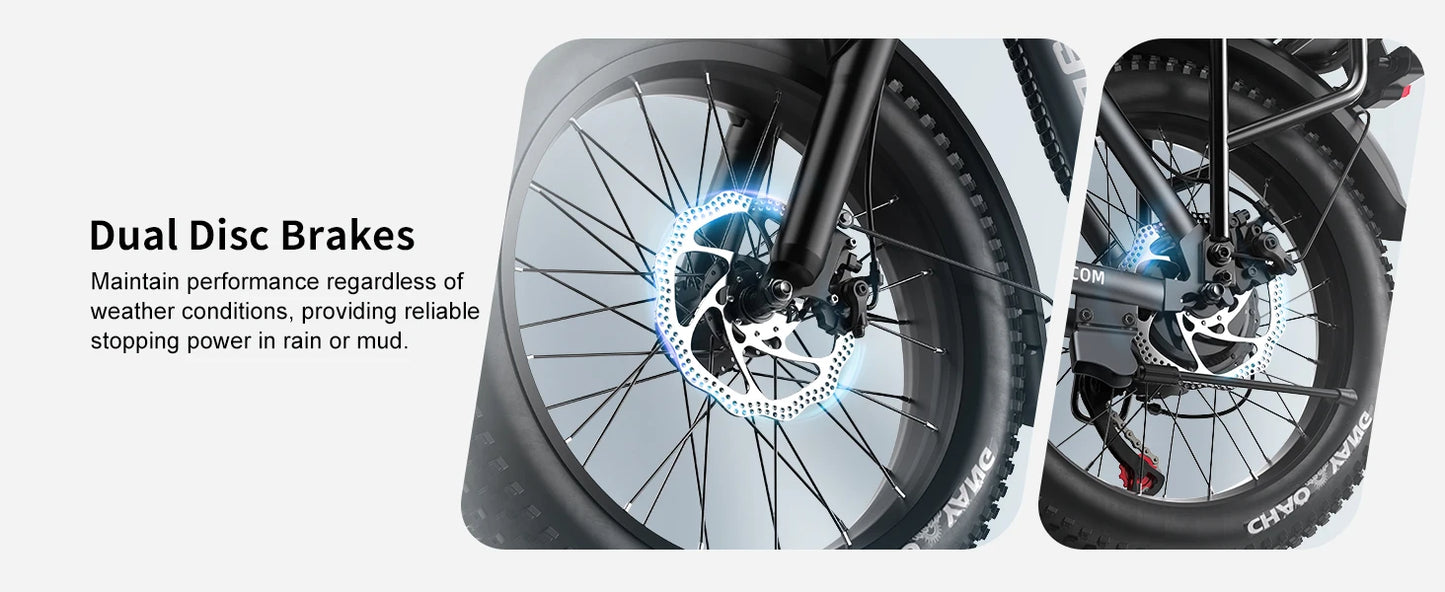 Cybervelo 1000W Electric Bike for Adults 48V 20.8Ah Large Removable Battery Foldable 20 Inch Fat Tire Urban Commuting Mars700