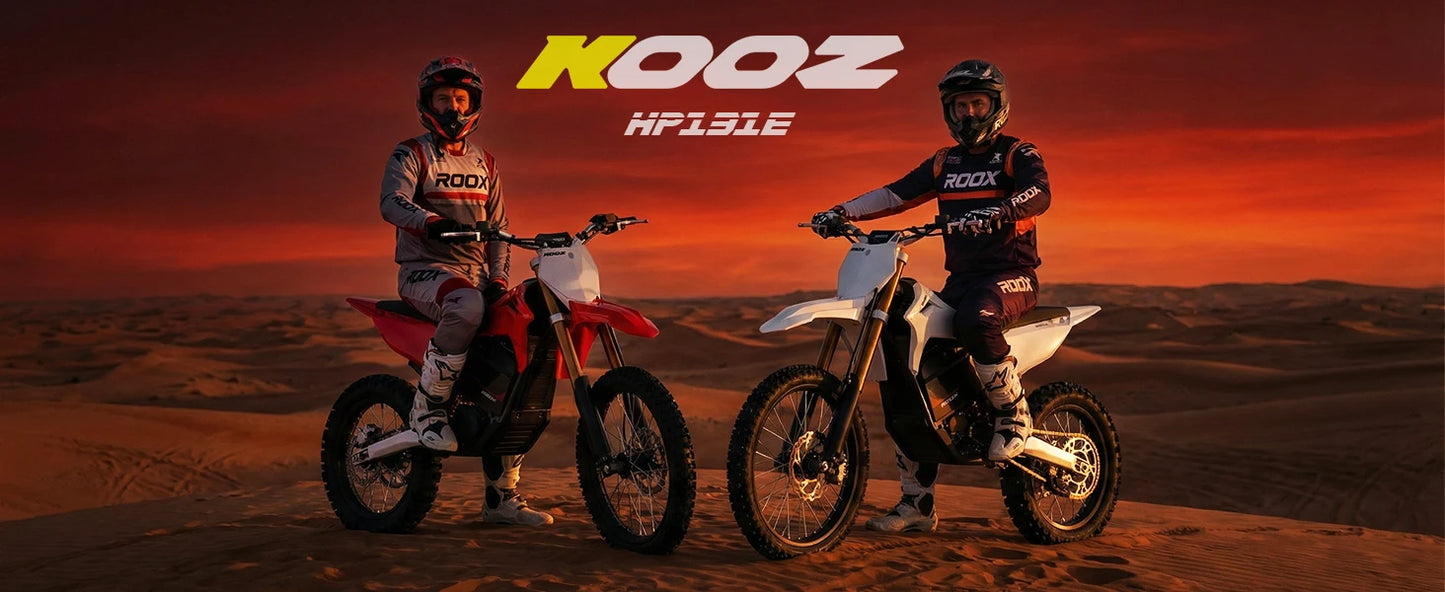 KOOZ HP131E-L 72V 8000W Pro Electric Dirt Bike for Adults,3 Speed Modes Electric Motorcycle Up to 56 MPH with 19"/16" Tires.