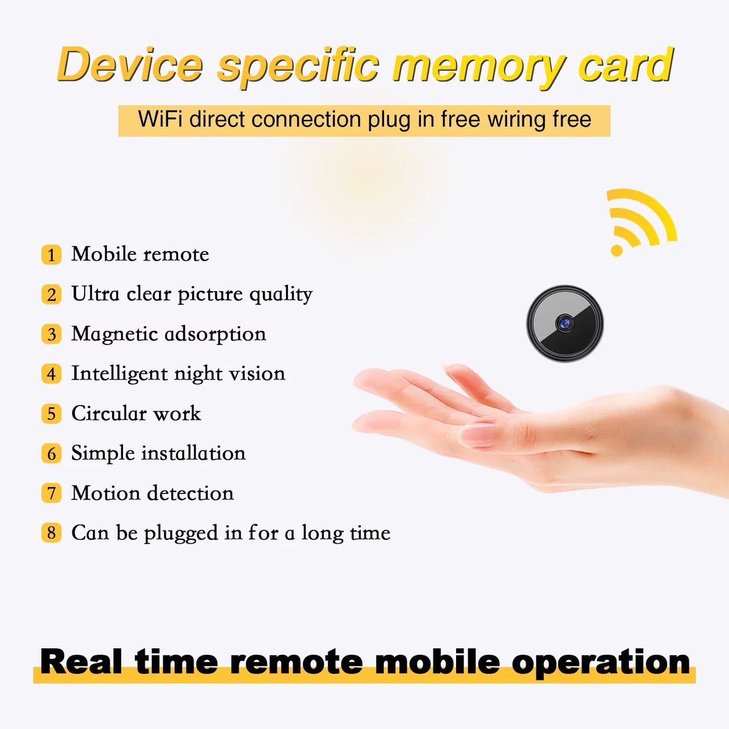 SV06 Only 0.9 inch Camera with Audio/Video Small Cameras for Home Indoor Use Cam Night Vision and Motion Detection
