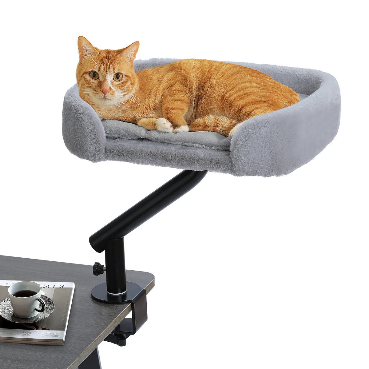 PAWZ Road Adjustable Cat Desk Bed With Plush Hammock