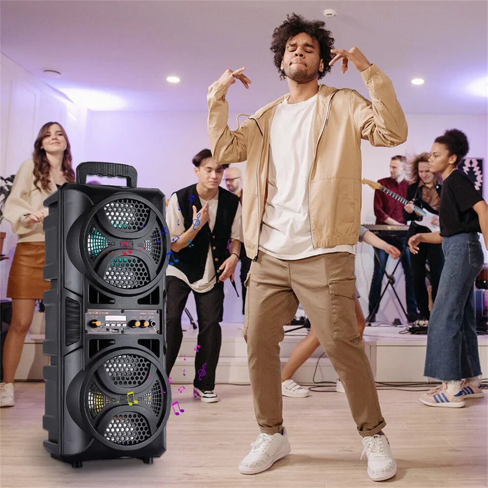 Portable 3000W Bluetooth Speaker Subwoofer Heavy Bass Sound System Party DJ Karaoke Remote & MIC