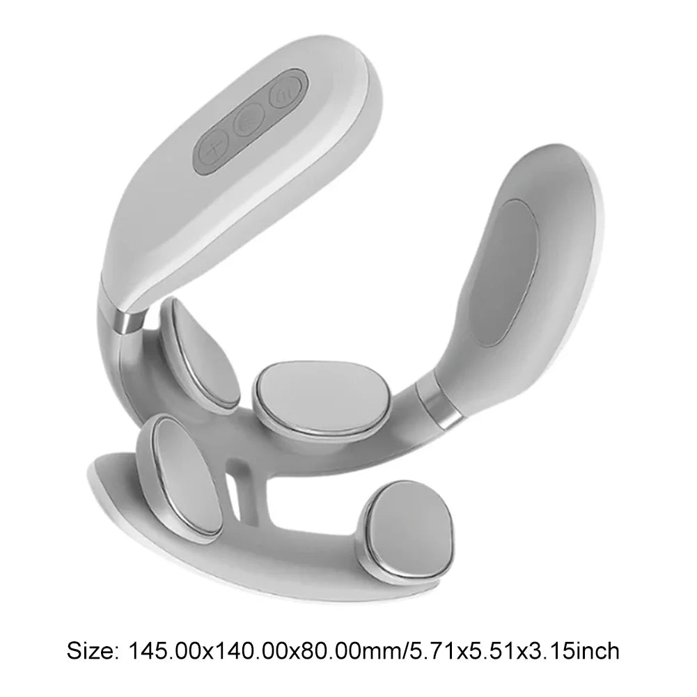 Portable 4 Heads Vibration Back Massager USB Rechargeable Electric Massage Instrument for Back Waist Muscle Relax Home Office Relaxation Tool