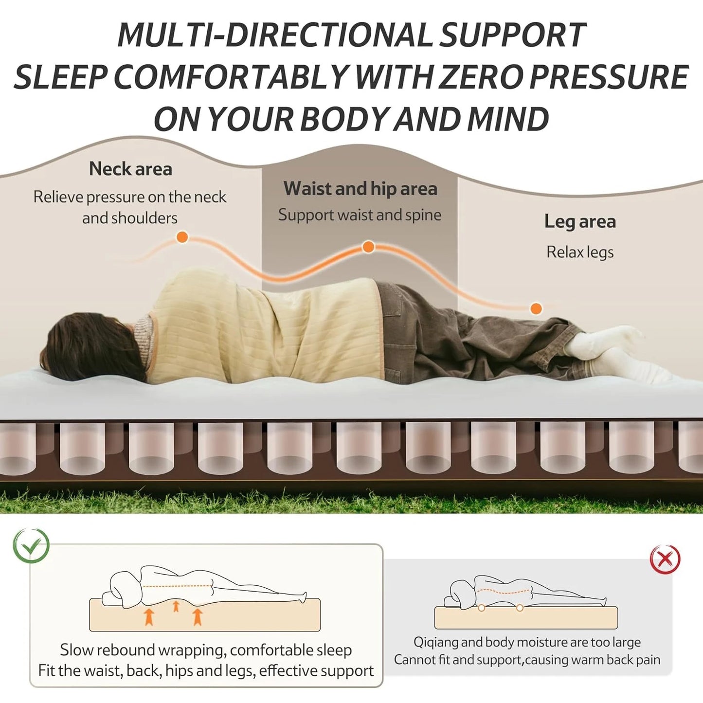 Naturehike Camping Mattress 3 Person Air Bed with Built-in Pump Outdoor Travel Beach Air Mattress Sleeping Mat 25cm Thickened