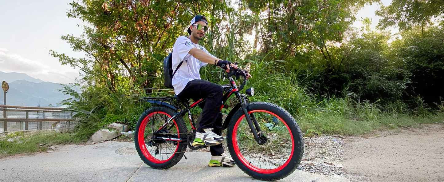 Electric Bike for Adults 1500W Peak Motor 34MPH Fast Speed 48V 15Ah Battery 26" Fat Tire Mountain Ebike 390lbs Max Load Aluminum