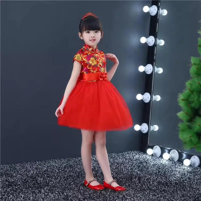 Kids Dresses for Girls Clothes Chinese New Year Dress Baby Princess Hanfu Party Cosplay Performance Costumes Children Clothing