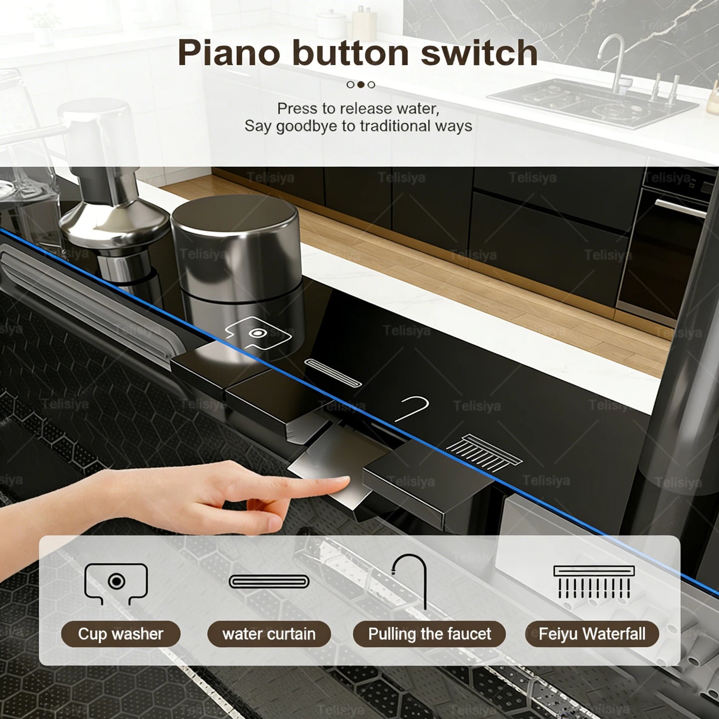 Stainless Steel Kitchen Sink Multifunctional Digital Display Waterfall Large Single Slot Ships from the U.S.
