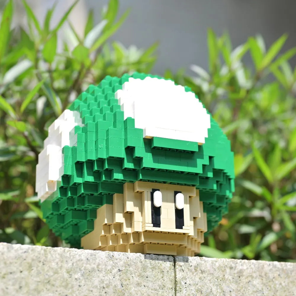 779PCS MOC Game Figures Red Green Mushroom Building Blocks Model Desktop Ornament Assembly Toys Collect Gifts for Kids Adult