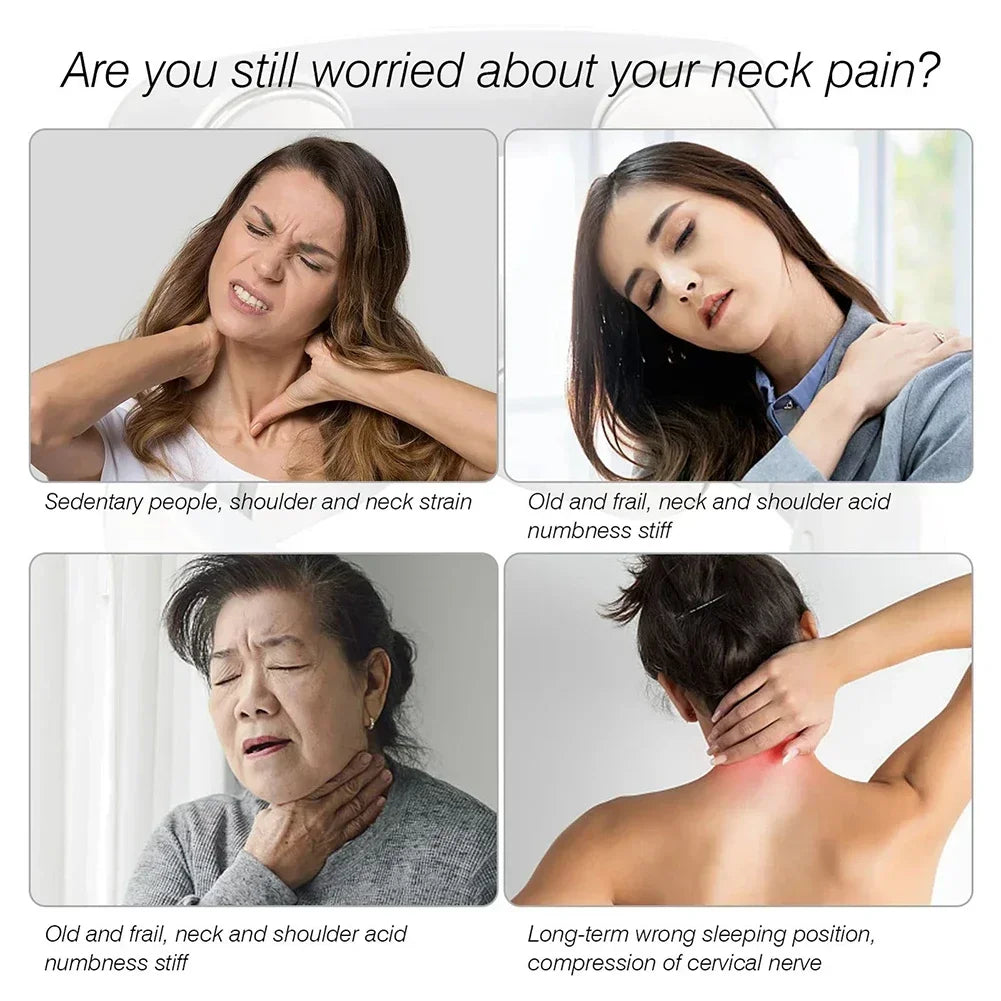 Cervical Massager 16 Modes USB Smart Pulse Heating 4 Neck Massager for Neck Tension Neck Massager Vibrator Heating Massager