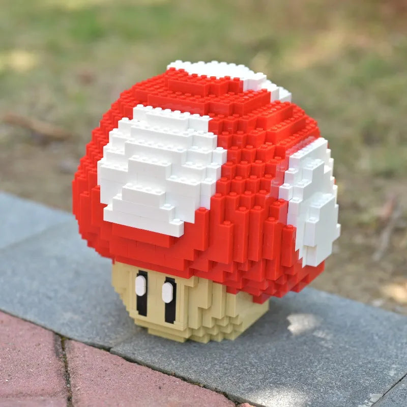 779PCS MOC Game Figures Red Green Mushroom Building Blocks Model Desktop Ornament Assembly Toys Collect Gifts for Kids Adult