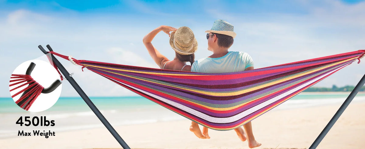 GYROOR Adjustable Outdoor Stand Hammock With Storage Bag
