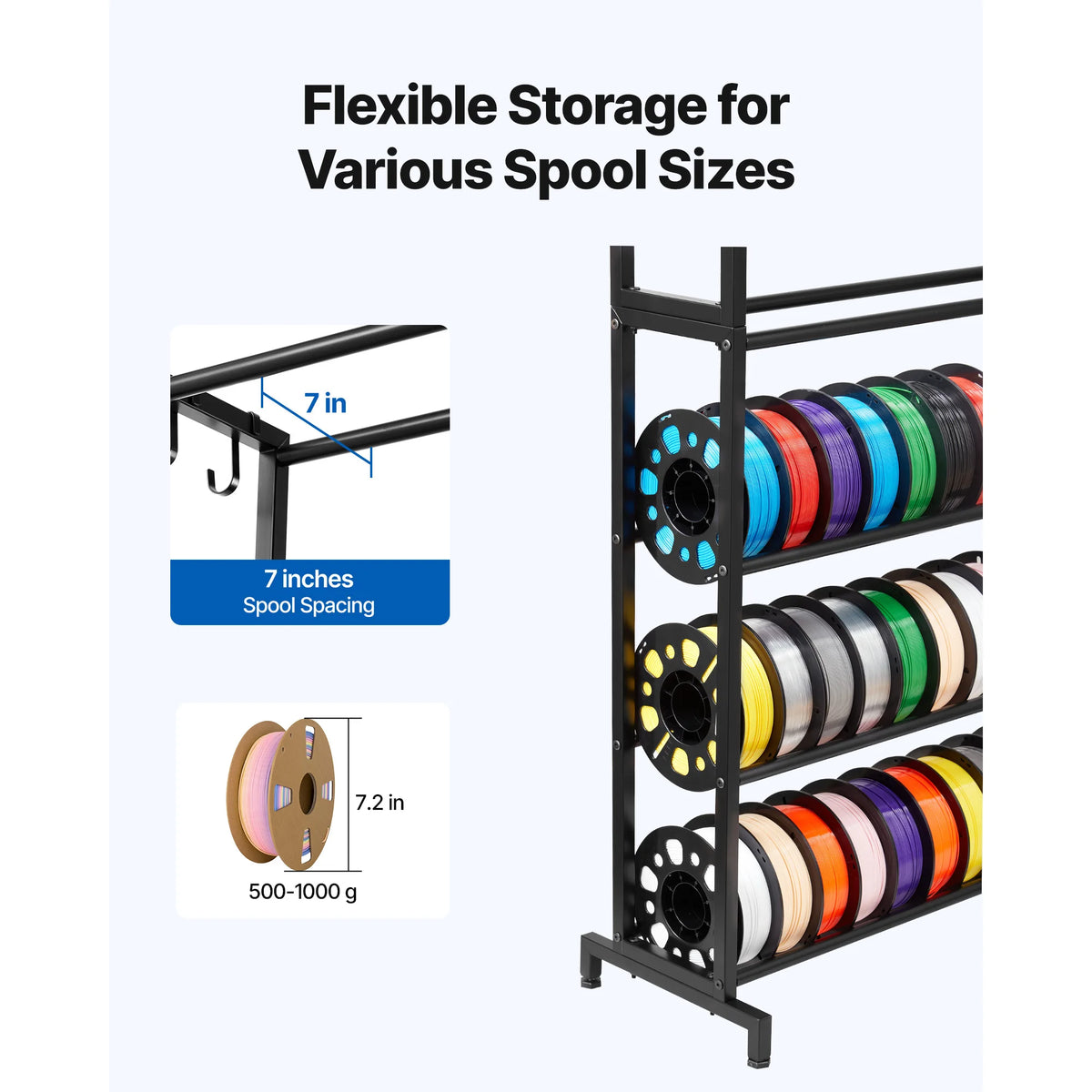 SucceBuy 3D Printer Filament Spool Storage Rack Holder Shelves