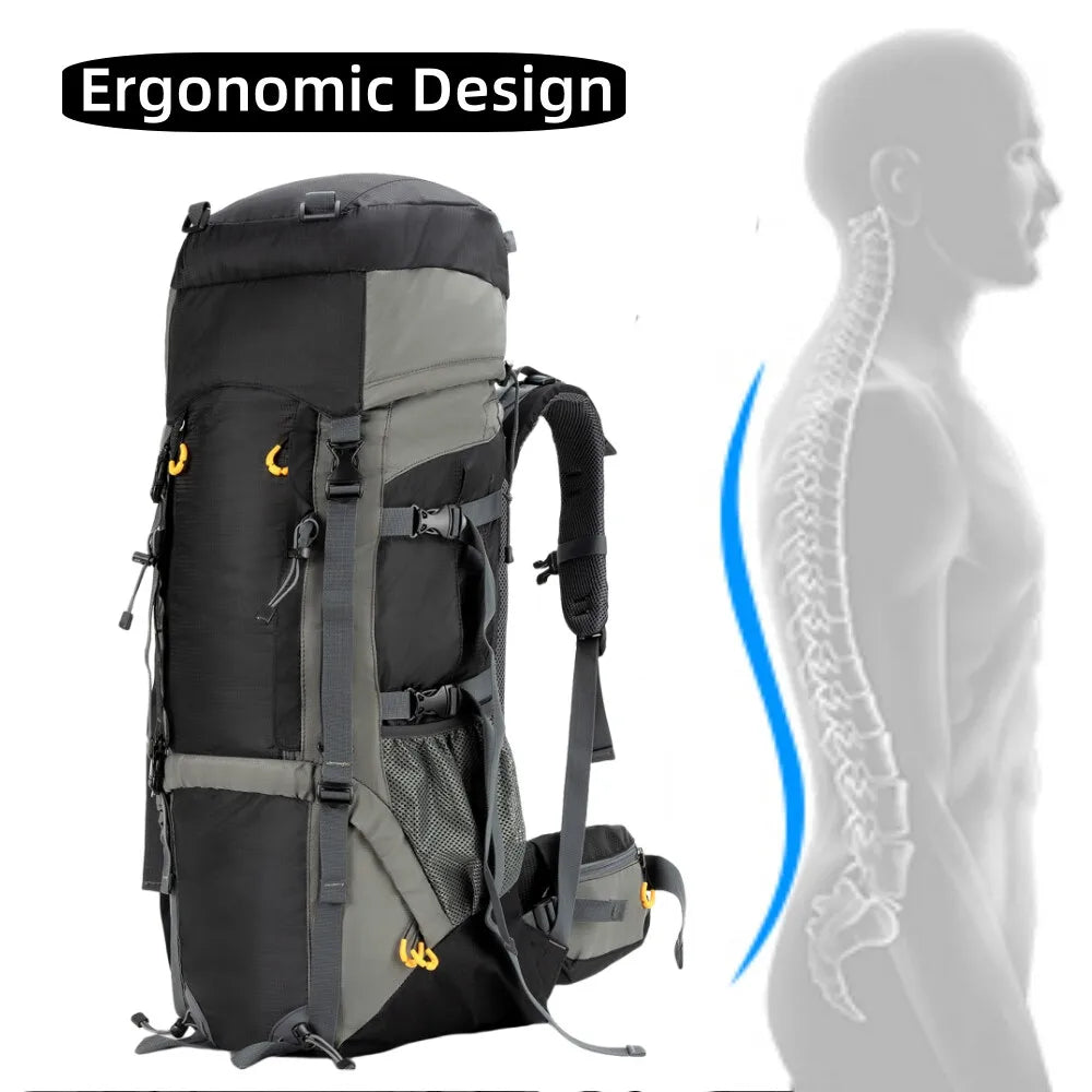 Night Cat Camping Backpacks 70L 90L with Internal Frame Hiking Backpack for Men Women Waterproof Lightweight Breathable Outdoor Mountaineering Traveling