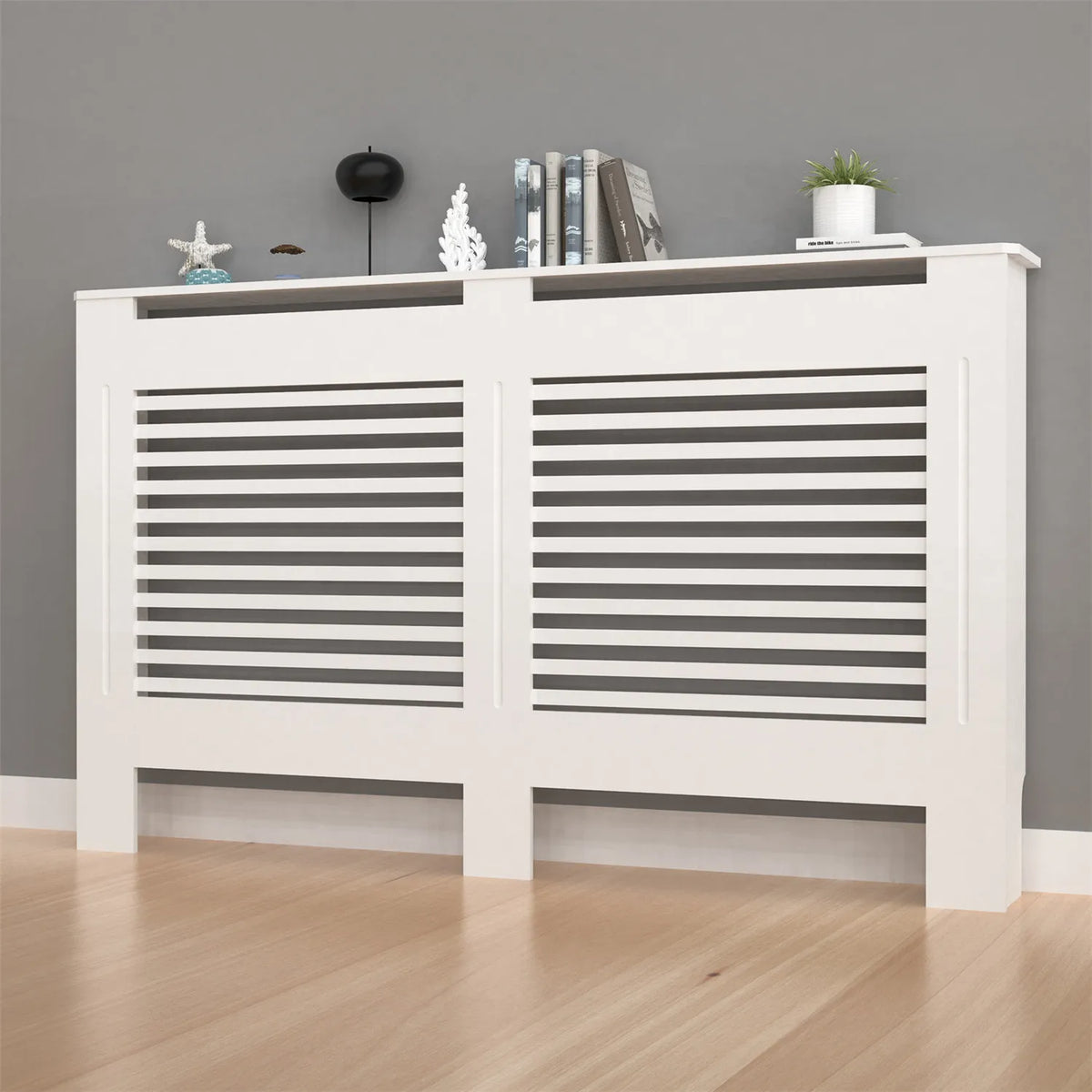 Modern MDF Wood Radiator Cover Cabinet With Ventilated Grill Shelf