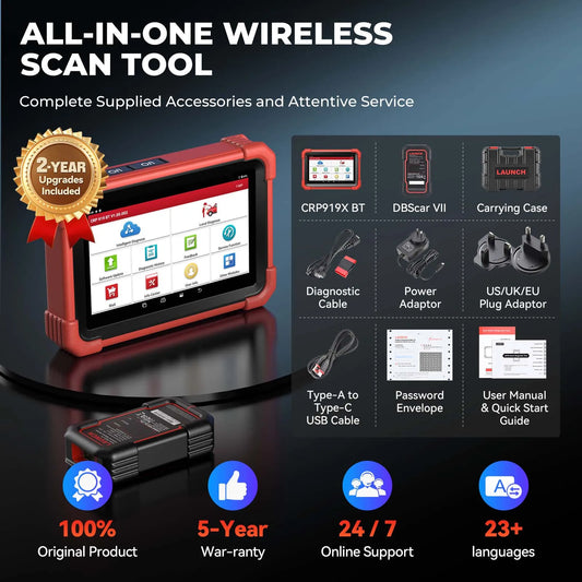 LAUNCH X431 CRP919X-BT OBD2 Scanner Automotive Diagnostic Tools Car CANFD DOIP ECU Coding Professional Scan Free Shipping