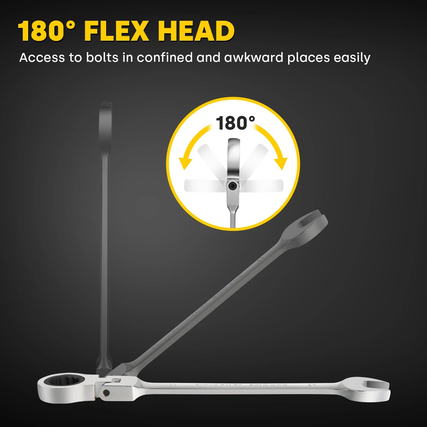 Enventor 14 Pieces Ratcheting Wrench Set 180° Flex Head Metric 6-19mm Combination Ratchet Wrenches Set Rolling Pouch For Garage