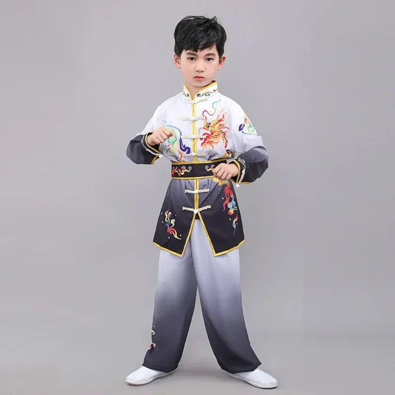 Chinese Kung Fu Uniform Children Wushu Sets Baby Martial Arts Costumes Girl Suit Perform Outfit Kids Clothes Boy Tai Chi Set