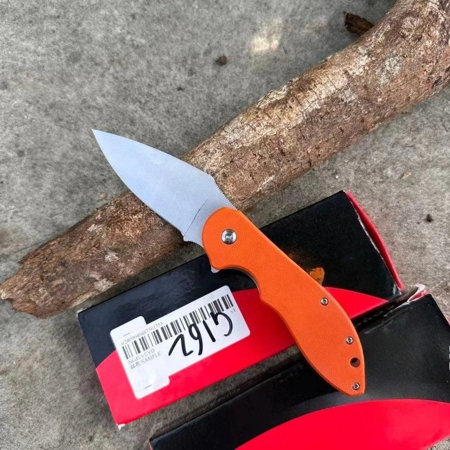 C172 Folding Knife OnLightweight Folding Knife with Fiber Construction, 8" V-Grind Blade & Clip Point Tip - Self-Locking Safety Mechanism, Ergonomic Non-Slip Grip, Compact EDC Pocket Knife for Camping, Fishing, Outdoor Surviv