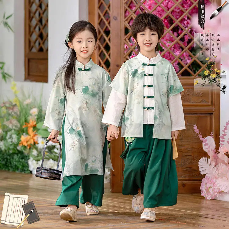 Chinese Hanfu Children Clothing Cosplay Performance Costume Kids Clothes Ethnic Style Children's Sets Girl Suit Two Piece Boy