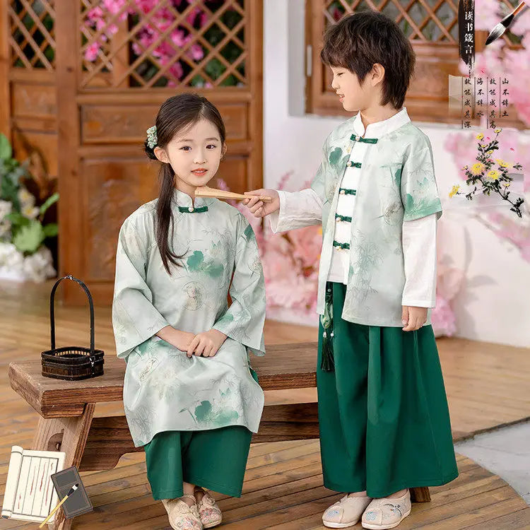 Chinese Hanfu Children Clothing Cosplay Performance Costume Kids Clothes Ethnic Style Children's Sets Girl Suit Two Piece Boy